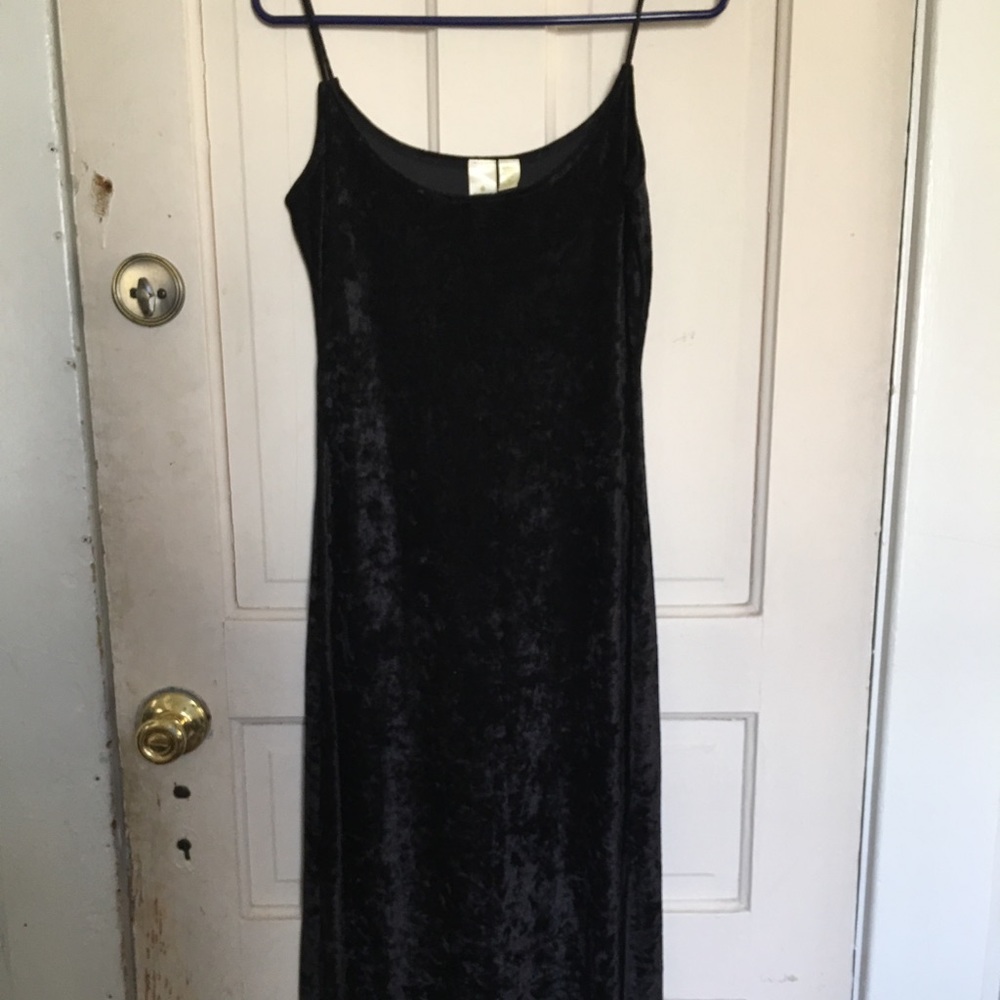 Black velvet maxi dress